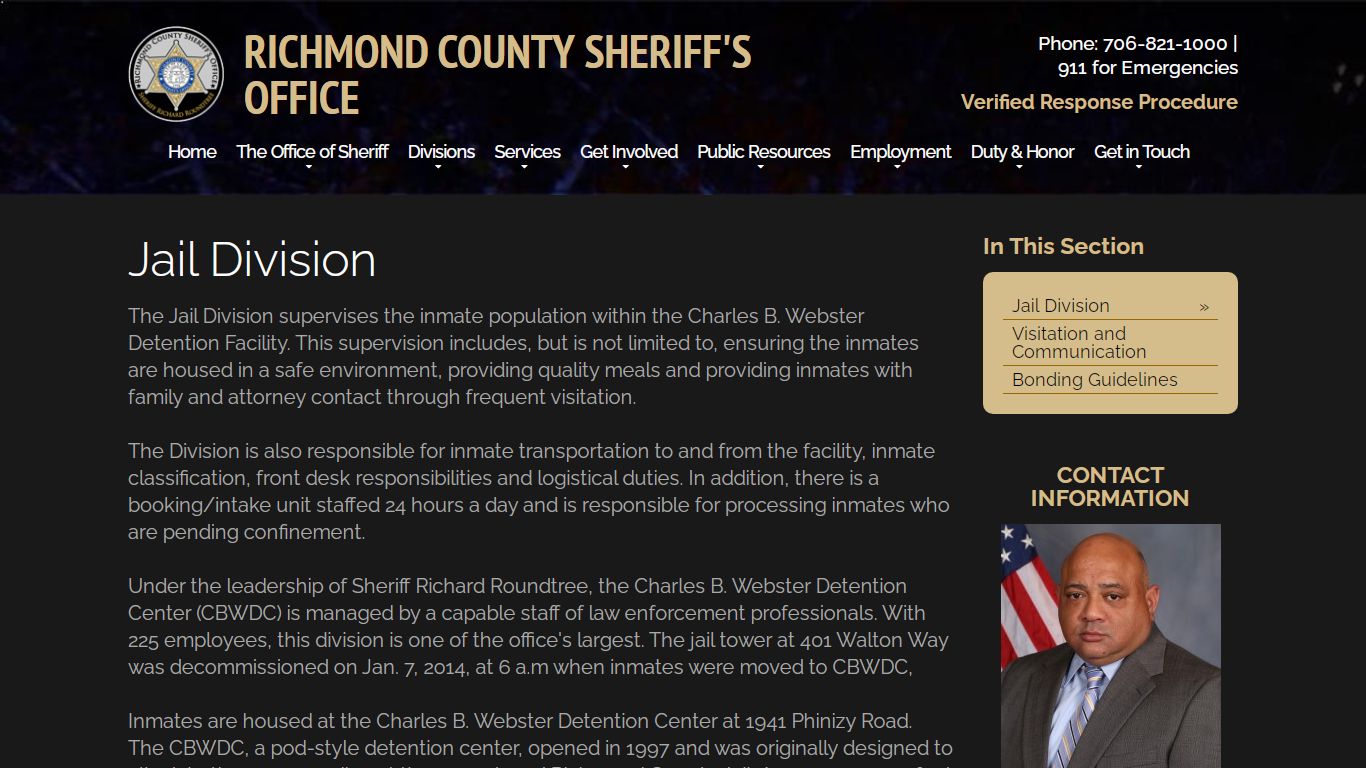 Jail Division - Augusta Ga - Richmond County Sheriff's Office